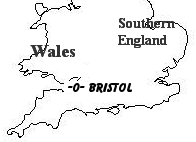 Map showing Bristol